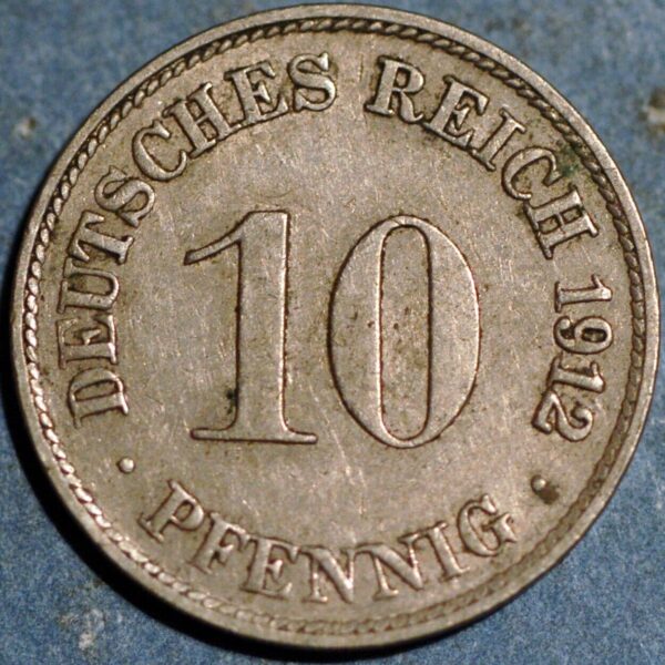 Germany Empire 10 Pfennig 1912 D Wilhelm II KM# 12