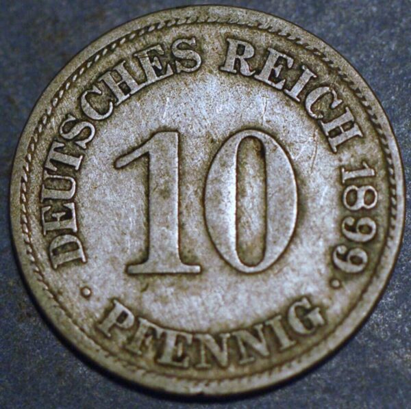 Germany Empire 10 Pfennig 1899 E Wilhelm II KM# 12