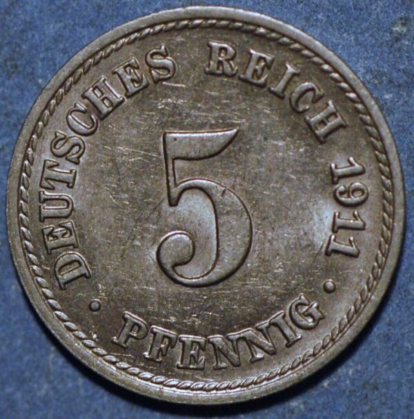 Germany Empire 5 Pfennig 1911 A KM# 11