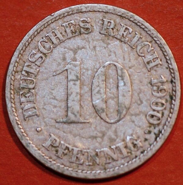 Germany Empire 10 Pfennig 1900 F Wilhelm II KM# 12