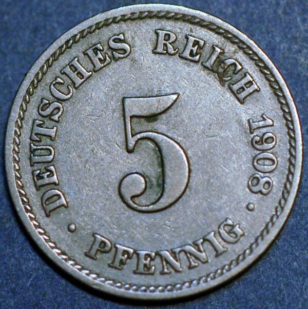 Germany Empire 5 Pfennig 1908 J KM# 11