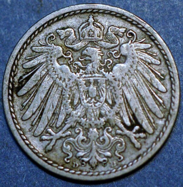 Germany Empire 5 Pfennig 1904 D KM#11 - Image 2