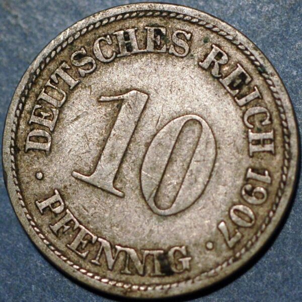 Germany Empire 10 Pfennig 1907 G Wilhelm II KM# 12