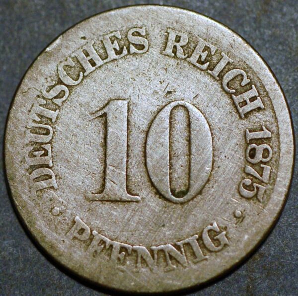 Germany Empire 10 Pfennig 1875 KM# 4