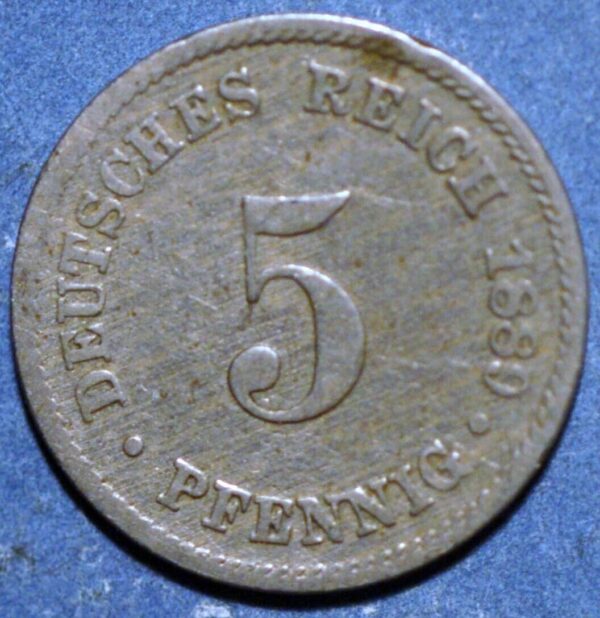 Germany Empire 5 Pfennig 1889 J KM# 3