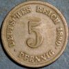 Germany Empire 5 Pfennig 1890 F KM# 11