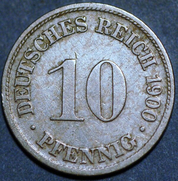 Germany Empire 10 Pfennig 1900 D Wilhelm II KM# 12