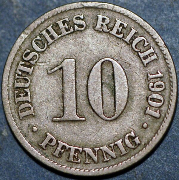 Germany Empire 10 Pfennig 1901 D Wilhelm II KM# 12