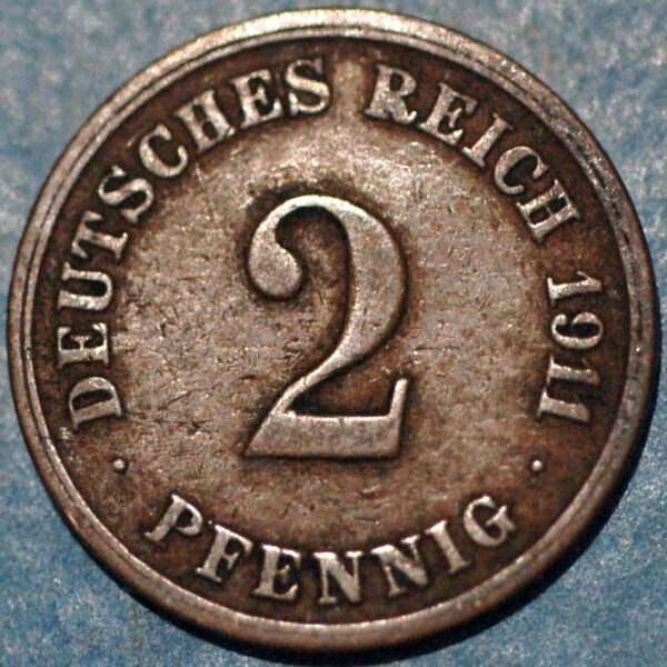 Germany 2 Pfennig 1911 E Wilhelm II KM# 16