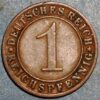 Germany Weimar Republic 1 Reichspfennig 1928 G KM# 37 - Image 2
