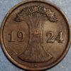 Germany Weimar Republic 2 Reichspfennig 1924 J KM# 38