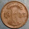 Germany Weimar Republic 1 Reichspfennig 1925 E KM# 37