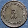 Germany Empire 5 Pfennig 1911 E KM# 11