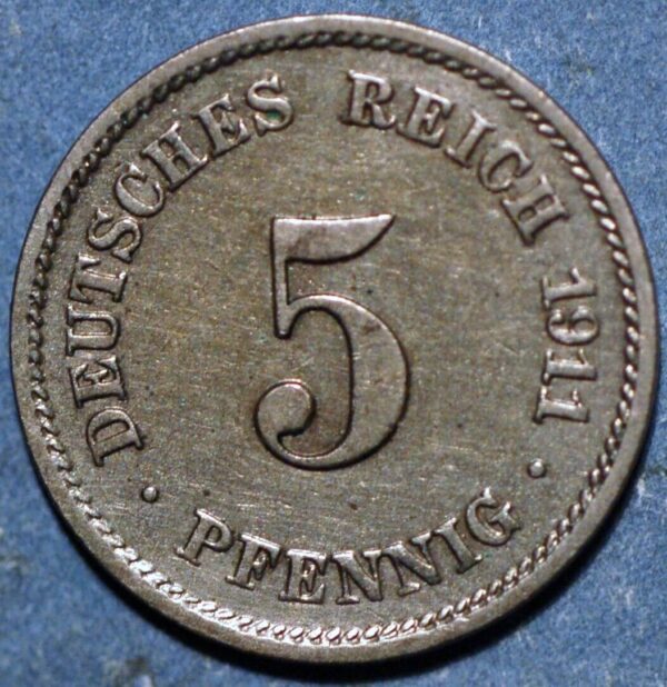 Germany Empire 5 Pfennig 1911 E KM# 11