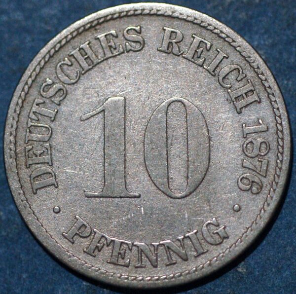 Germany Empire 10 Pfennig 1876 F KM# 4