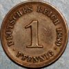 Germany 1 Pfennig 1889 AA Wilhelm II KM# 10