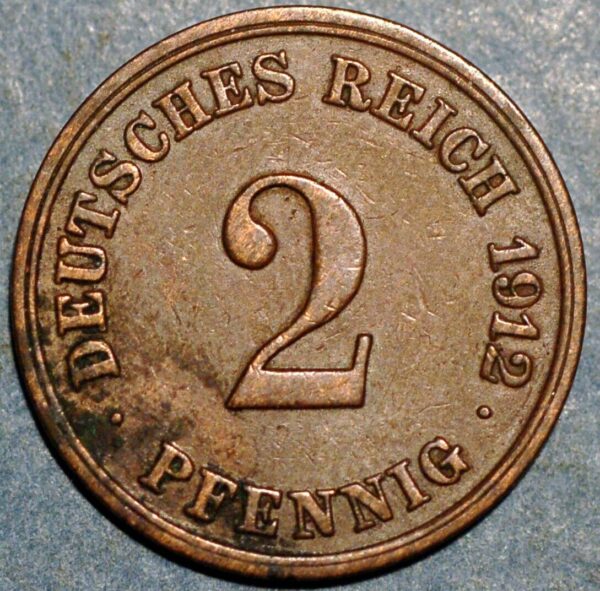 Germany 2 Pfennig 1912 E Wilhelm II KM# 16