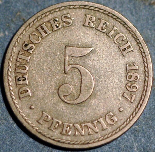 Germany Empire 5 Pfennig 1897 A KM#11