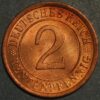 Germany Weimar Republic 2 Reichspfennig 1924 A KM#38