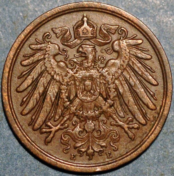 Germany 2 Pfennig 1912 E Wilhelm II KM# 16 - Image 2