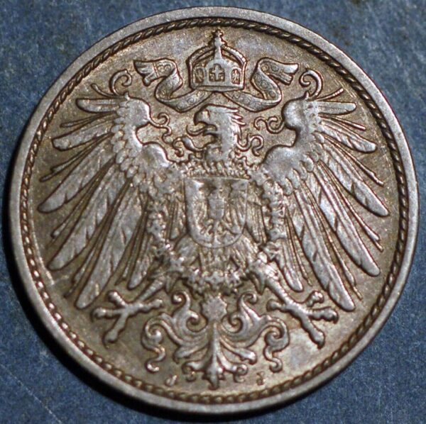 Germany Empire 10 Pfennig 1911 J Wilhelm II KM# 12 - Image 2