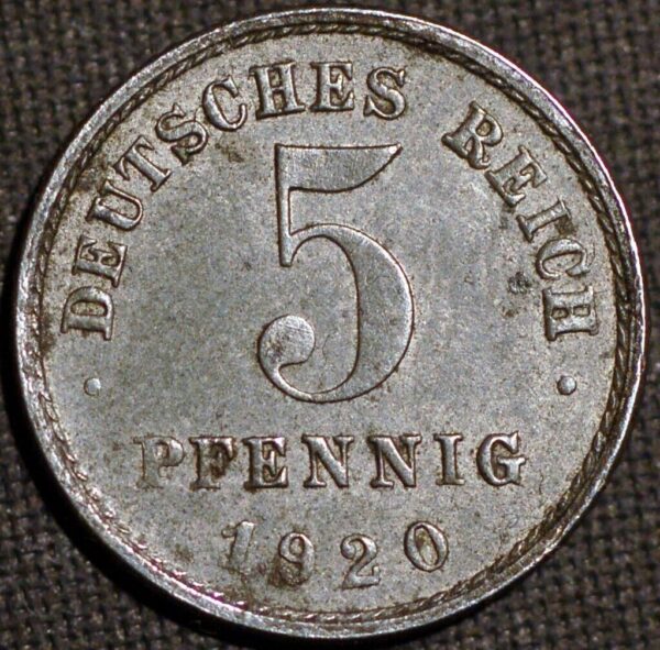 Germany Empire 5 Pfennig 1920 E KM#19