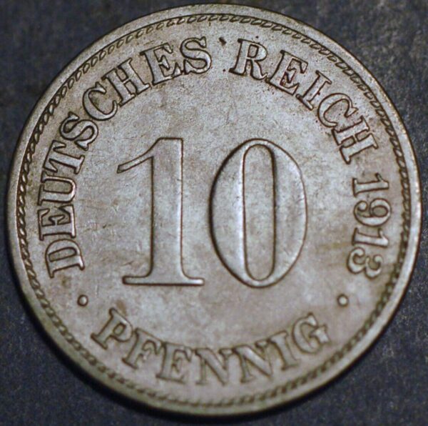 Germany Empire 10 Pfennig 1913 G Wilhelm II KM# 12