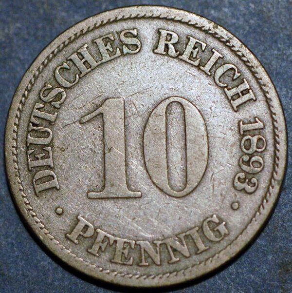 Germany Empire 10 Pfennig 1893 A Wilhelm II KM# 12