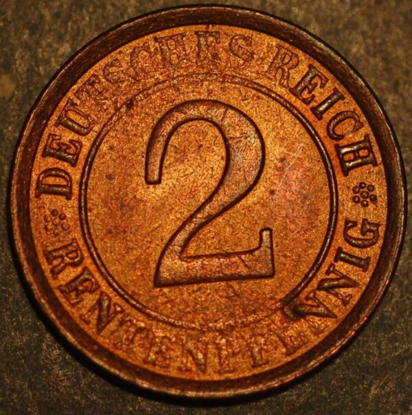 Germany Weimar Republic 2 Reichspfennig 1924 A KM#38