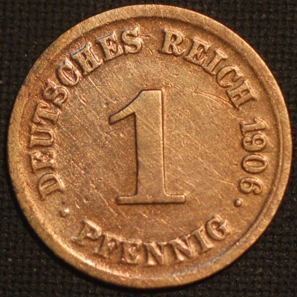 Germany 1 Pfennig 1906 G Wilhelm II KM# 10