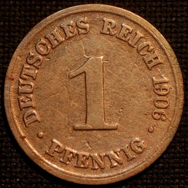 Germany 1 Pfennig 1906 D Wilhelm II KM# 10