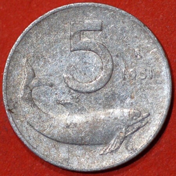 Italy 5 Lire 1951 KM#92