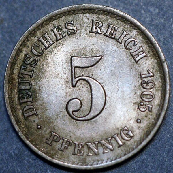 Germany Empire 5 Pfennig 1905 E KM# 11 - Image 2