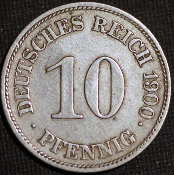 Germany Empire 10 Pfennig 1900 E Wilhelm II KM# 12