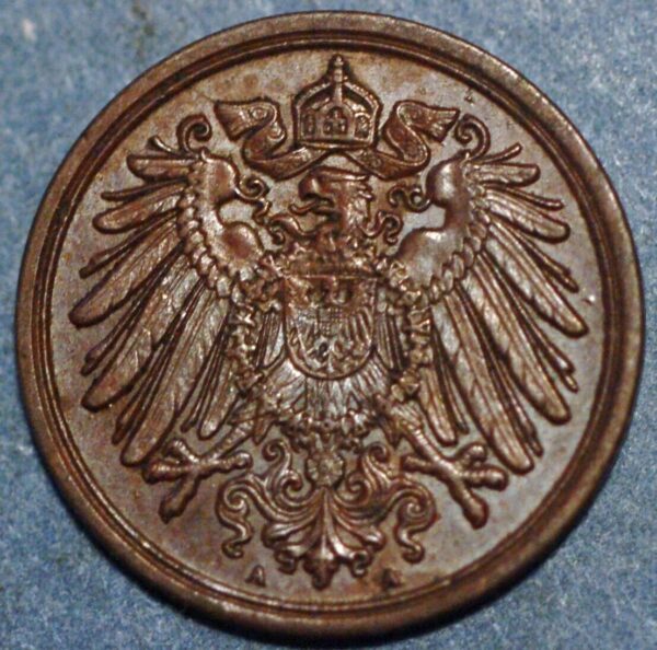 Germany 1 Pfennig 1901 A Wilhelm II KM# 10 - Image 2