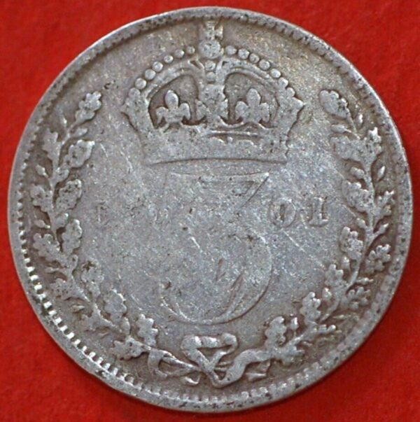 Great Britain 3 Pence 1901 KM# 777 - Image 2