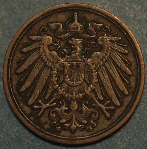 Germany 1 Pfennig 1913 G Wilhelm II KM# 10 - Image 2