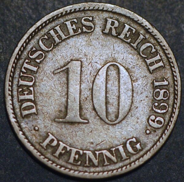 Germany Empire 10 Pfennig 1899 G Wilhelm II KM# 12