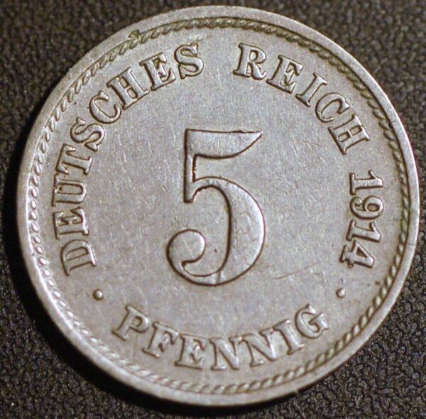 Germany Empire 5 Pfennig 1914 F KM# 11