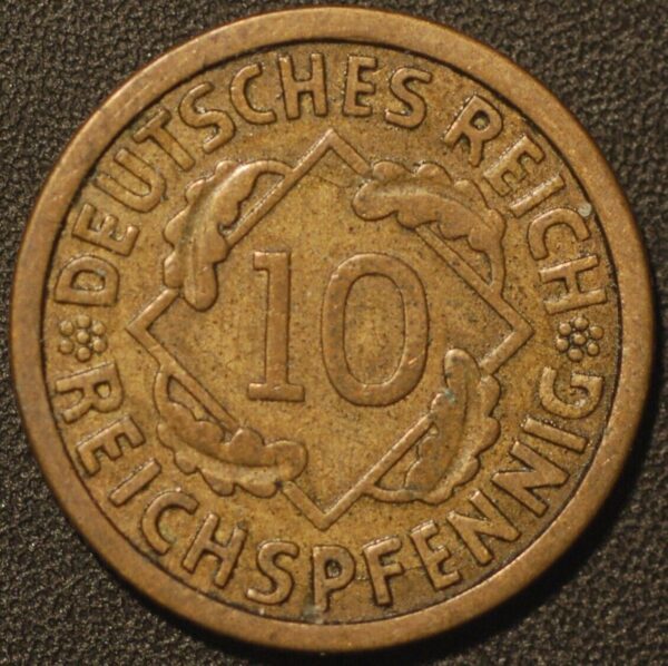 Germany Weimar Republic 10 Reichspfennig 1926 A KM# 40