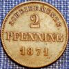 German States Bavaria 2 Pfennign 1871