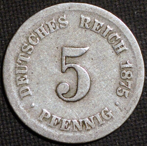 Germany Empire 5 Pfennig 1875 F KM#3