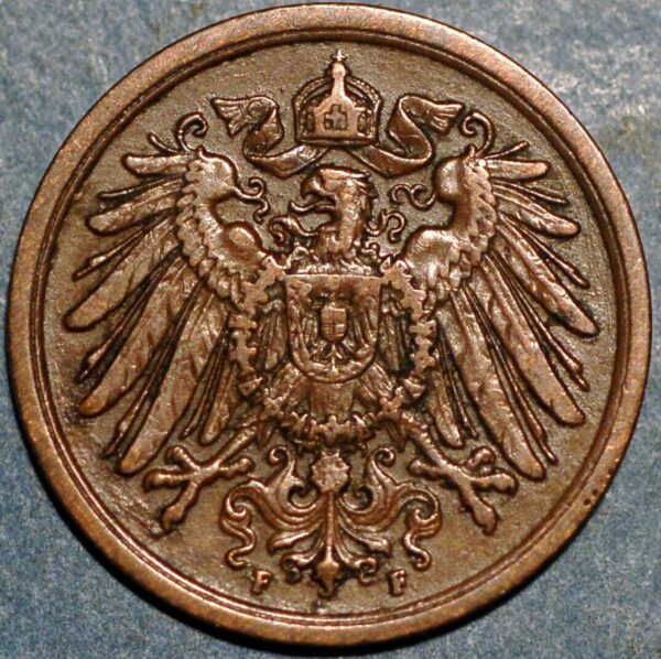 Germany 2 Pfennig 1908 F Wilhelm II KM# 16 - Image 2