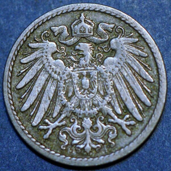 Germany Empire 5 Pfennig 1893 F KM# 11 - Image 2