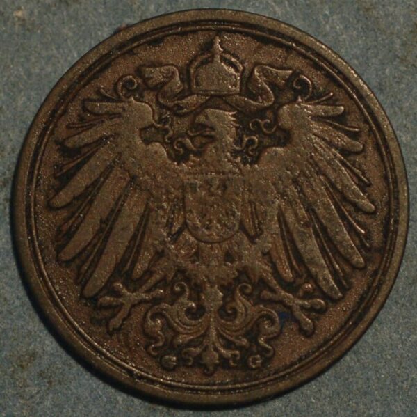 Germany 1 Pfennig 1912 G Wilhelm II KM# 10 - Image 2