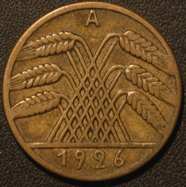 Germany Weimar Republic 10 Reichspfennig 1926 A KM# 40 - Image 2