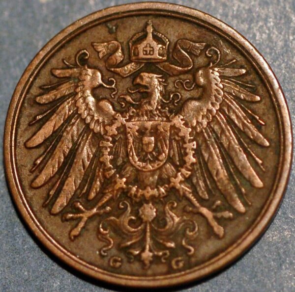 Germany 2 Pfennig 1914 G Wilhelm II KM# 16 - Image 2