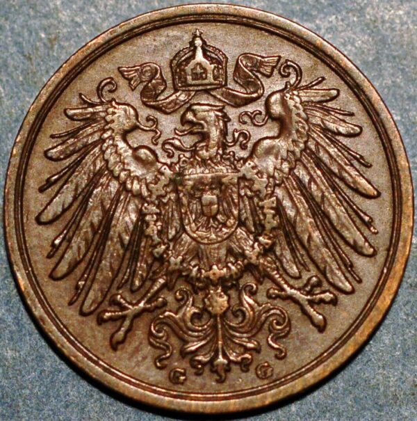 Germany 2 Pfennig 1911 G Wilhelm II KM# 16 - Image 2