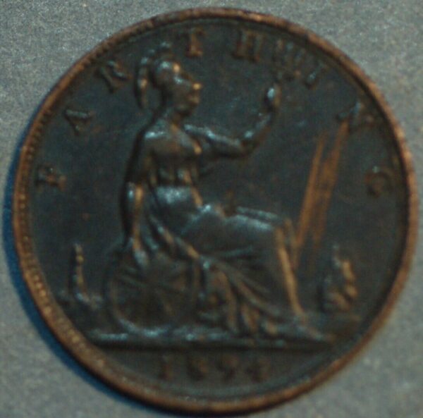 Great Britain Farthing 1894 KM# 753 - Image 2
