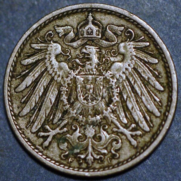 Germany Empire 10 Pfennig 1907 F Wilhelm II KM# 12 - Image 2